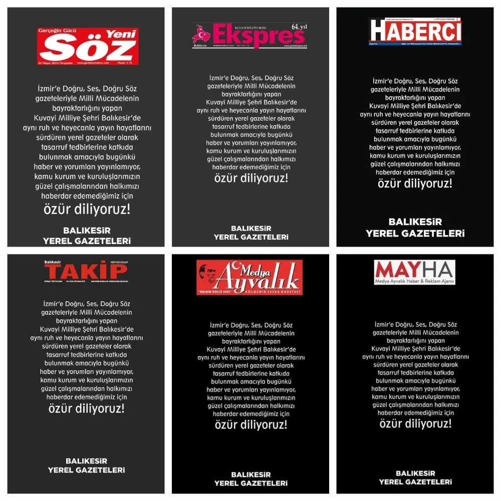 Balıkesir Medyası Sayfa Karattı