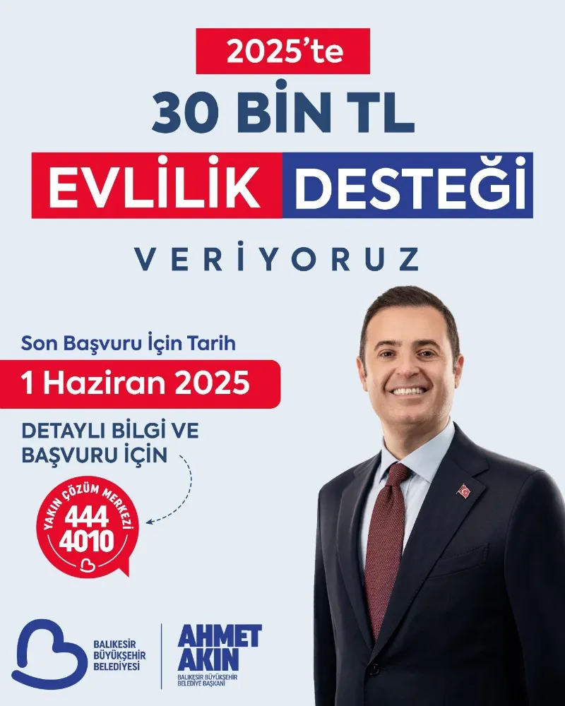 Başkan Akın’dan 30 bin TL “Evlilik Desteği”